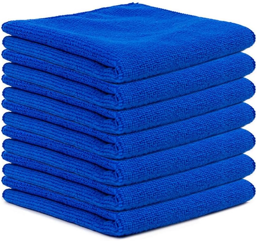 Blaues Mikrofasertuch, Haushaltsreinigungstuch, Küchentuch Aus Baumwoll-polyester-mischgewebe, Scheuerschwamm (30 X 30 Cm, 12 Stück)