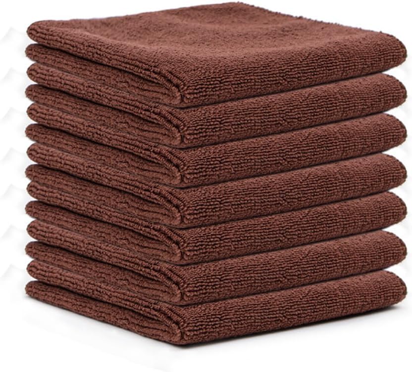 Braunes Mikrofasertuch, Haushaltsreinigungstuch, Küchentuch Aus Baumwoll-polyester-mischgewebe, Scheuerschwamm (30 X 30 Cm, 12 Stück)