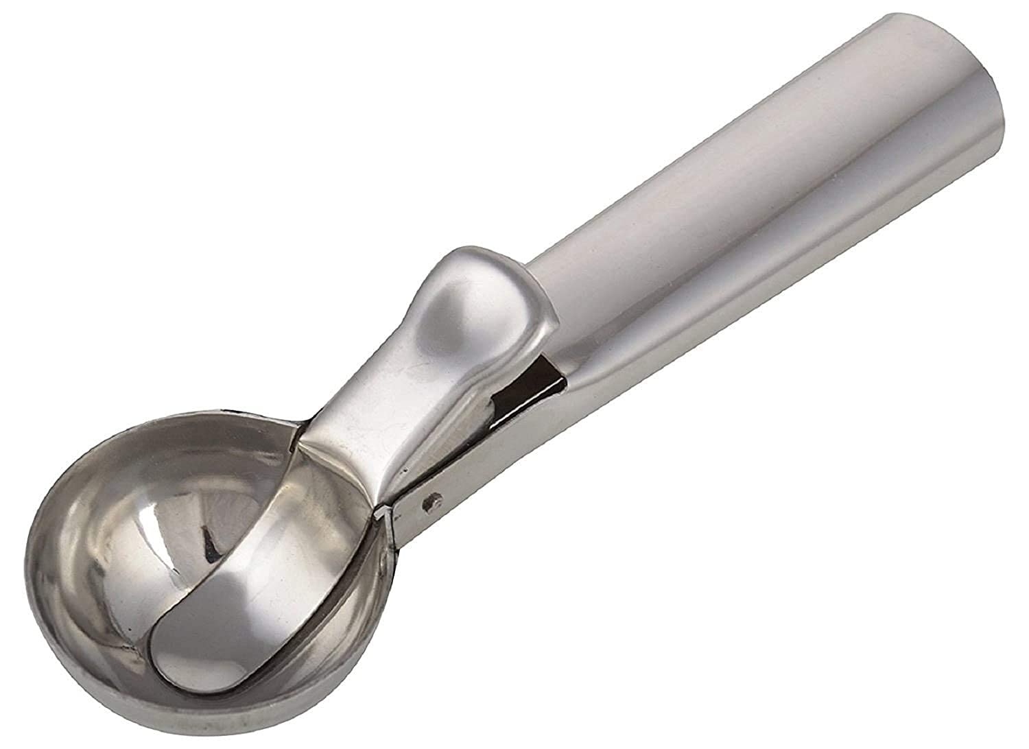 Eiskugelportionierer Aus Edelstahl Mit Einfach Zu Bedienendem Auslöser, Multifunktionaler Servierlöffel, Silberfarben, 1 Stück.