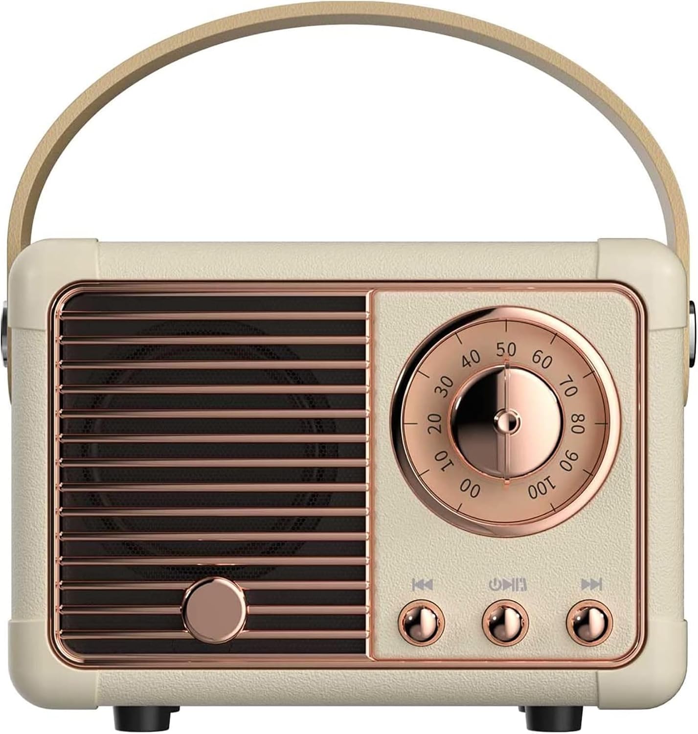 Retro-bluetooth-lautsprecher, Tragbarer Mini-bluetooth-lautsprecher, Wiederaufladbarer Bluetooth-lautsprecher, Retro-transistorradio, Geschenk (weiß).