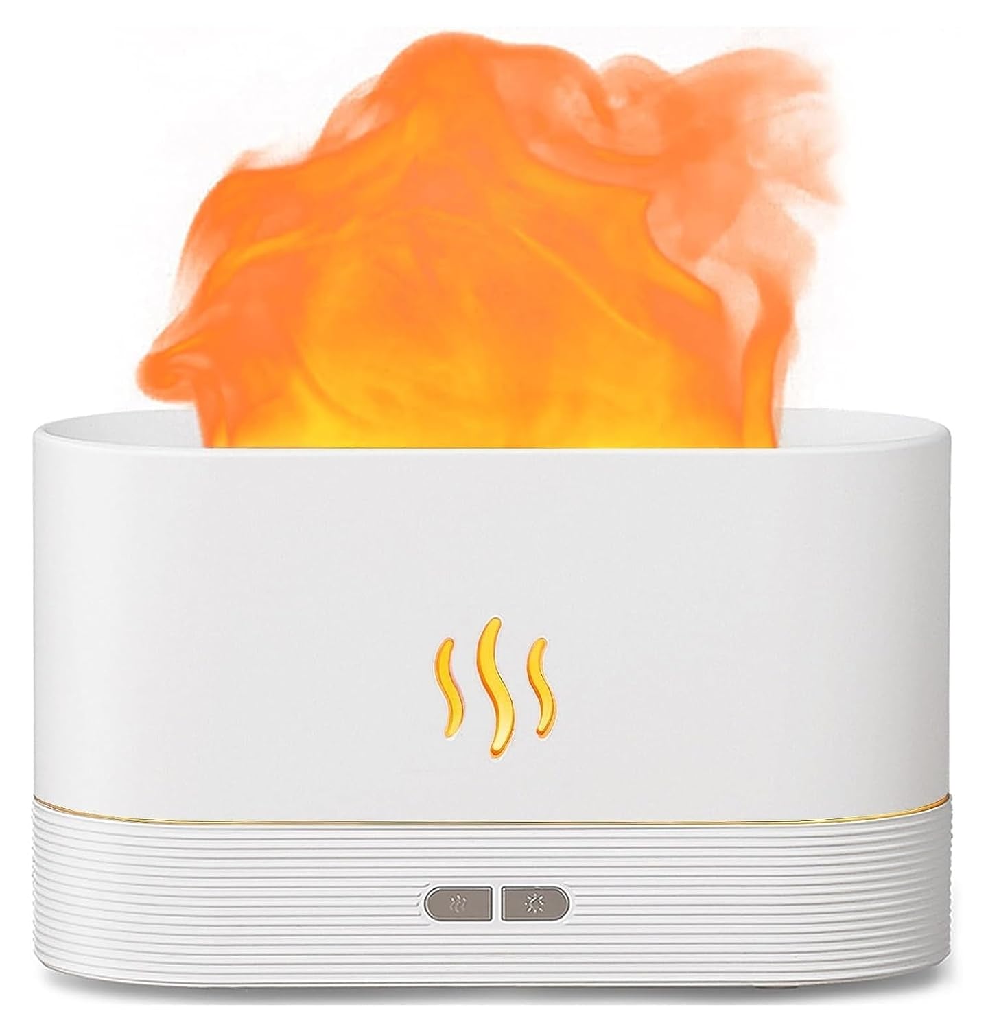 Flammenförmiger Aromatherapie-luftbefeuchter Aus Kunststoff Ultraschall-diffusor Für Ätherische Öle Mit Mehrfarbigem Led-licht (weiß)