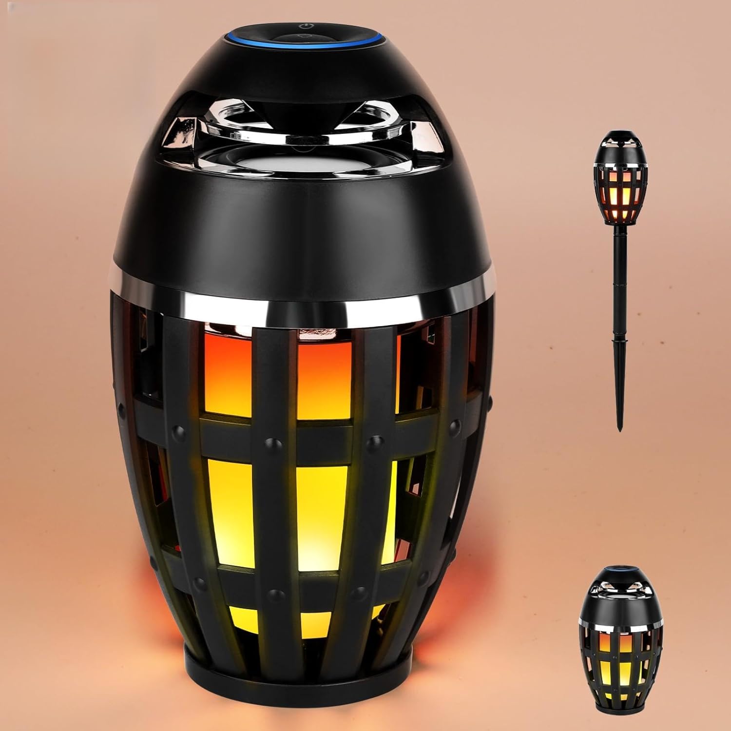 Bluetooth-lautsprecher Mit Flammenförmiger Led-leuchte, Wasserdichter Kabelloser Lautsprecher, Tragbarer Bluetooth-lautsprecher: Geschenkidee Für Teenager.