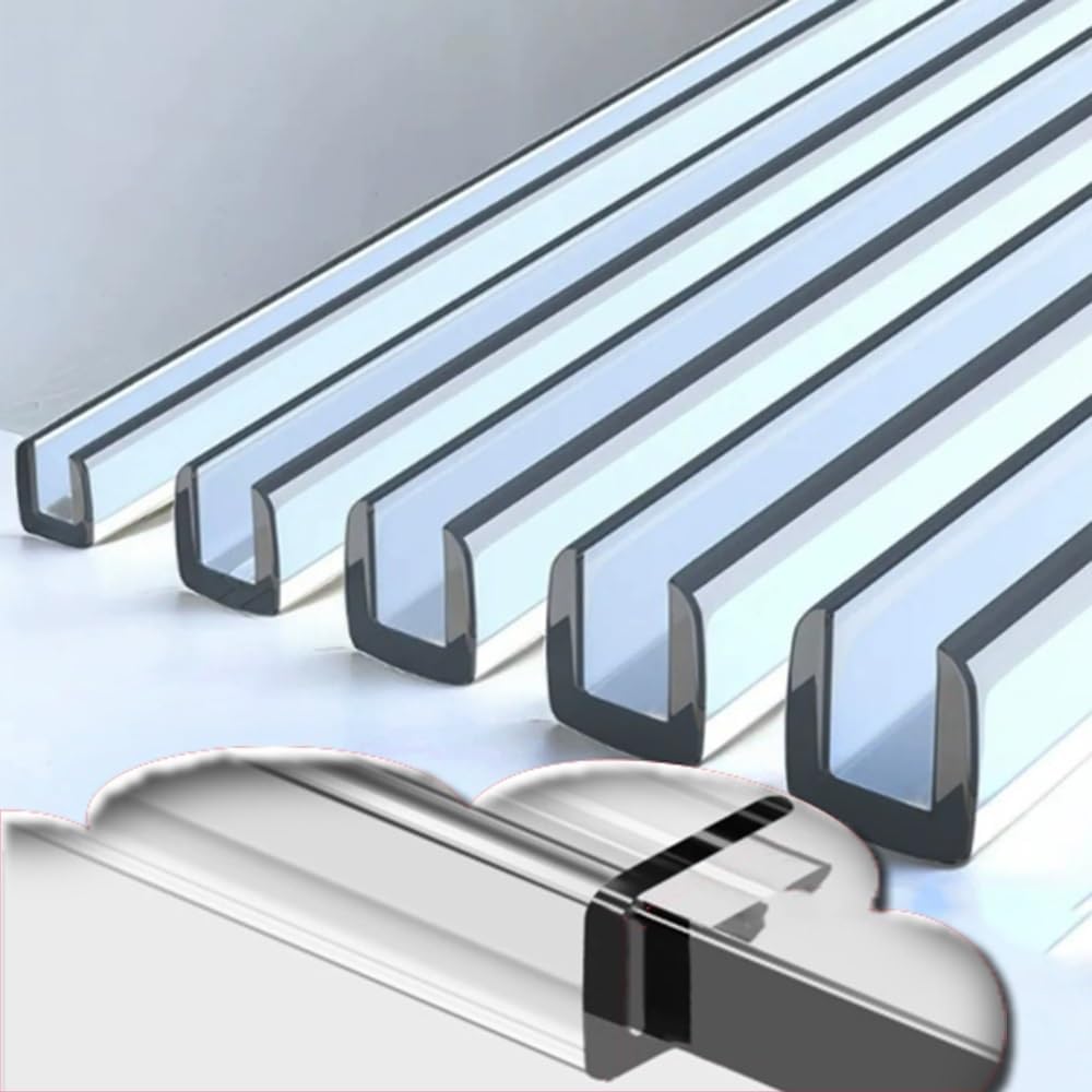 3 Meter Langer, U-förmiger, Transparenter Dichtungsstreifen, Geeignet Für Glastische, Kantenschutzstreifen (0,5-1,5 Mm), 1 Stück.