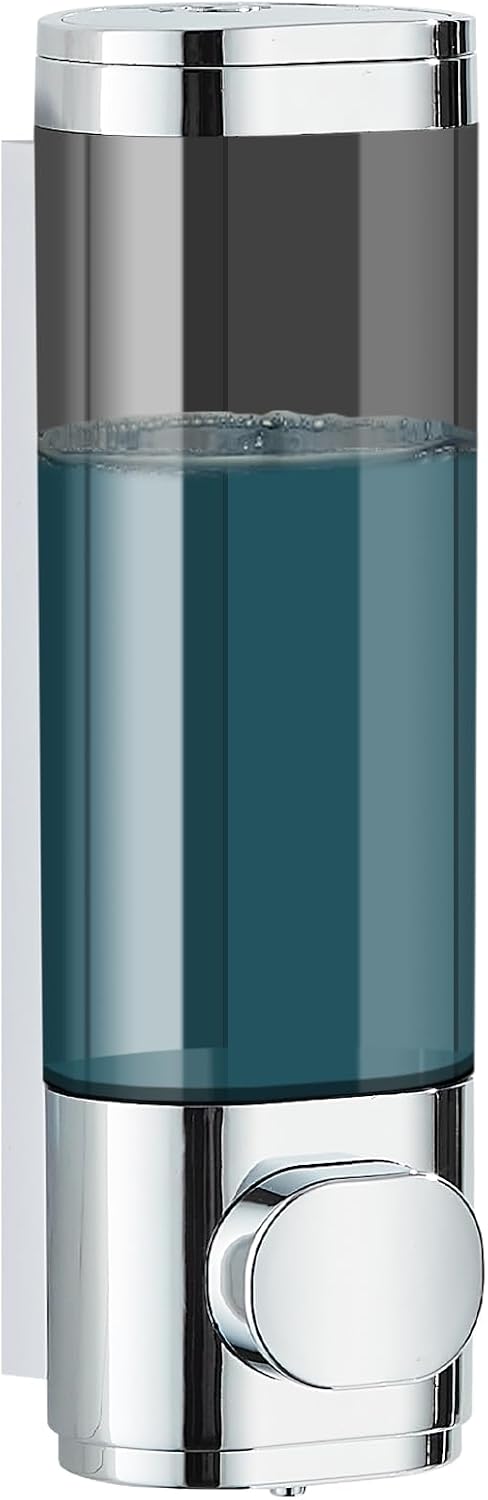 Wandmontierter Spender Für Shampoo, Duschgel Und Spülung, Kein Bohren Erforderlich, Verchromt, Einteilig.