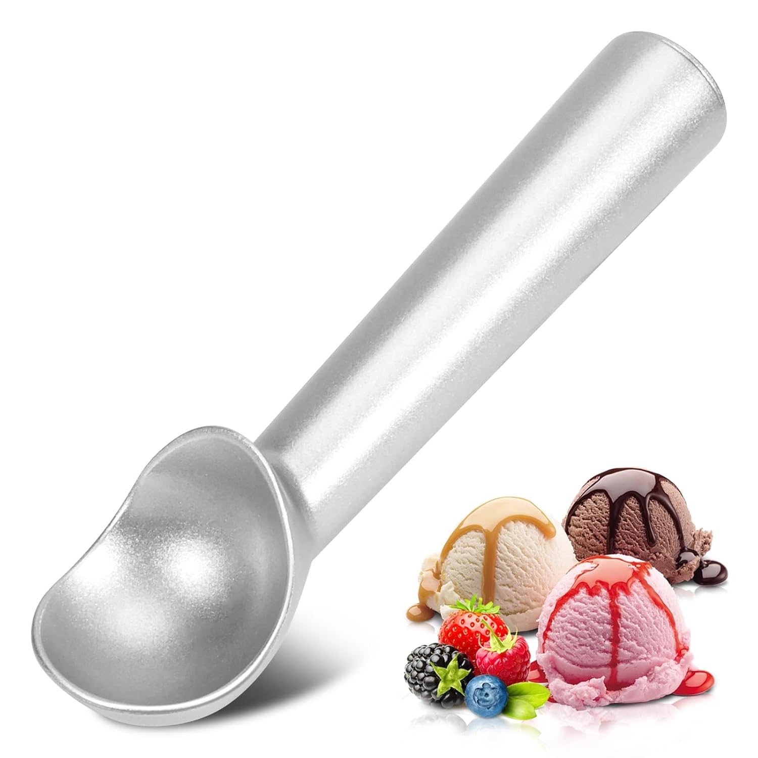 Cuillère À Glace Antiadhésive Et Antigel, Ideal Zum Servieren Von Italienischer Glasur, Keksteig Usw. (silber)