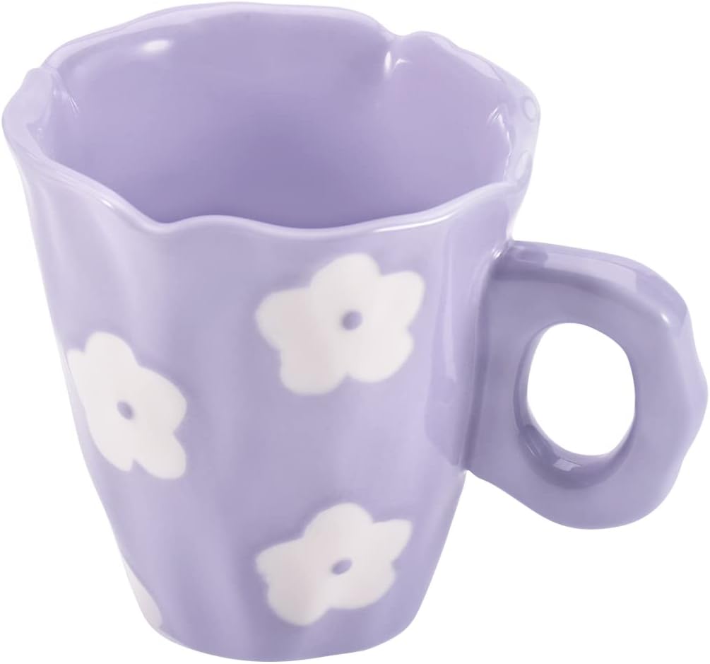 Dieser Keramik-kaffeebecher Zeichnet Sich Durch Ein Einzigartiges, Unregelmäßiges, Handbemaltes Design Aus Und Ist Somit Eine Ideale Wahl Sowohl Fürs Büro Als Auch Für Zu Hause.