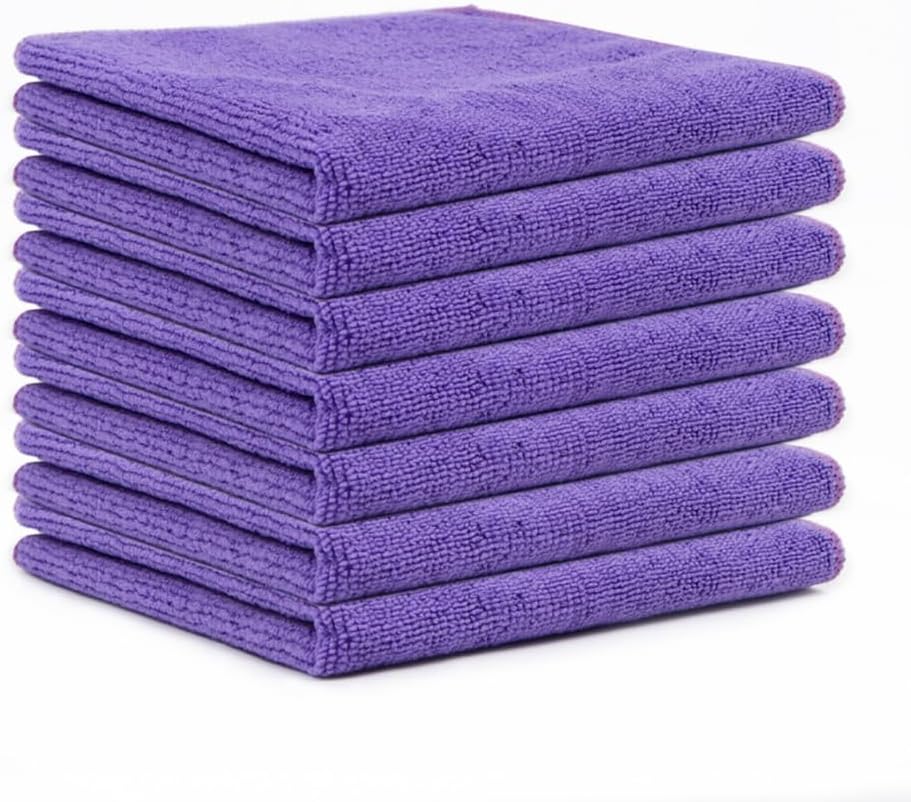 Lila Mikrofasertuch, Haushaltsreinigungstuch, Küchentuch Aus Baumwoll-polyester-mischgewebe, Scheuerschwamm (30 X 30 Cm, 12 Stück)