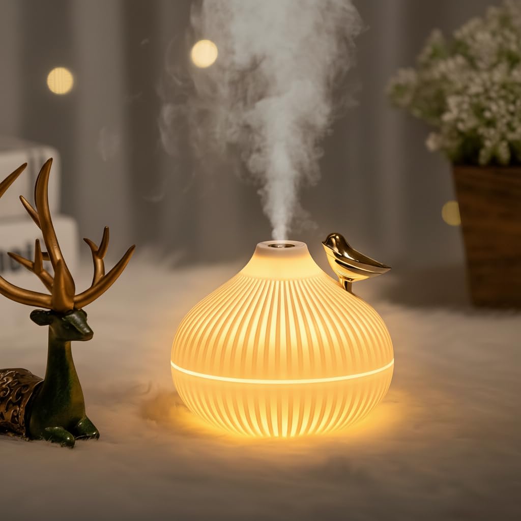 Luftbefeuchter Für Den Innenbereich: 300 Ml Kaltnebel-ultraschalldiffusor (mit Led-licht), Automatische Abschaltfunktion.