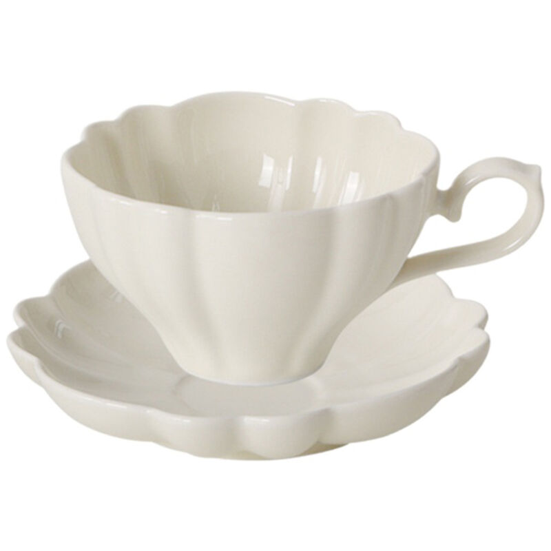 Kaffeetasse Aus Cremefarbener Keramik, Einfarbig, Elegant, Tasse À Thé, Tasse À Lait, Tasse À Petit Déjeuner