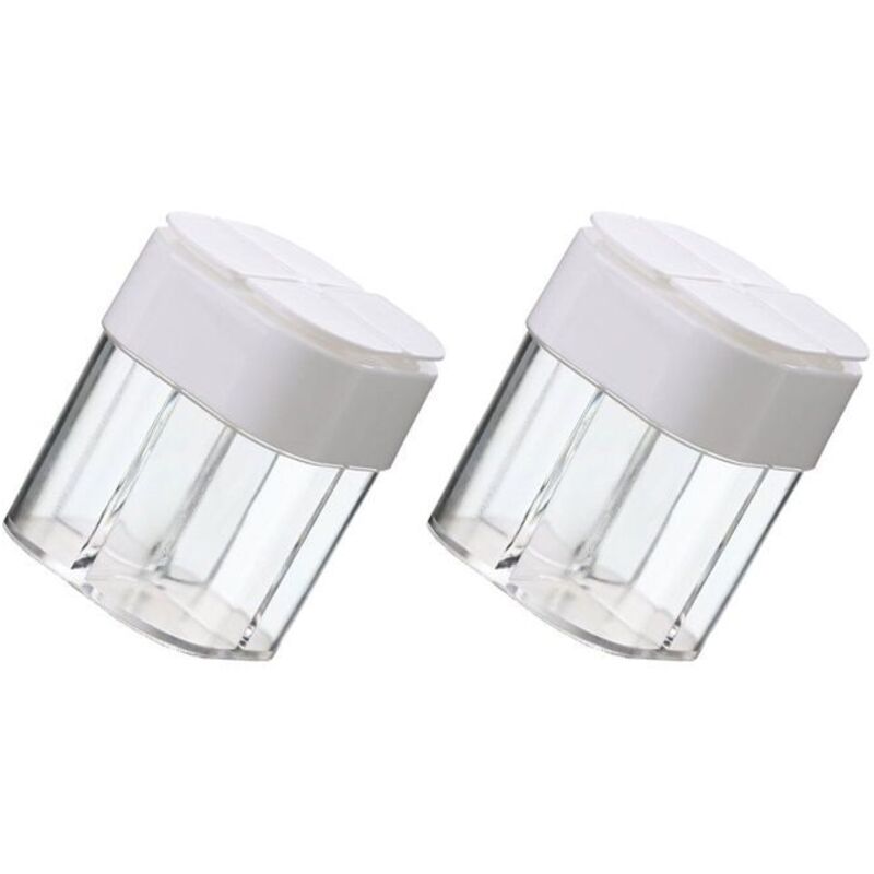 Set Mit 2 Reiseflaschen Für Gewürze, Zucker Und Andere Würzmittel, Stabiler Aufbewahrungsbehälter, 4 Würzgläser In 1
