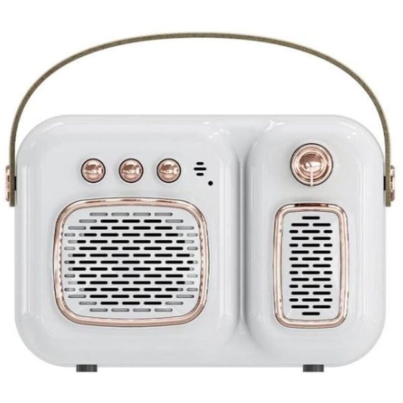 Bluetooth-lautsprecher, Retro-bluetooth-lautsprecher, Tragbarer Hifi-funklautsprecher Mit Fm-radio, Weiß.