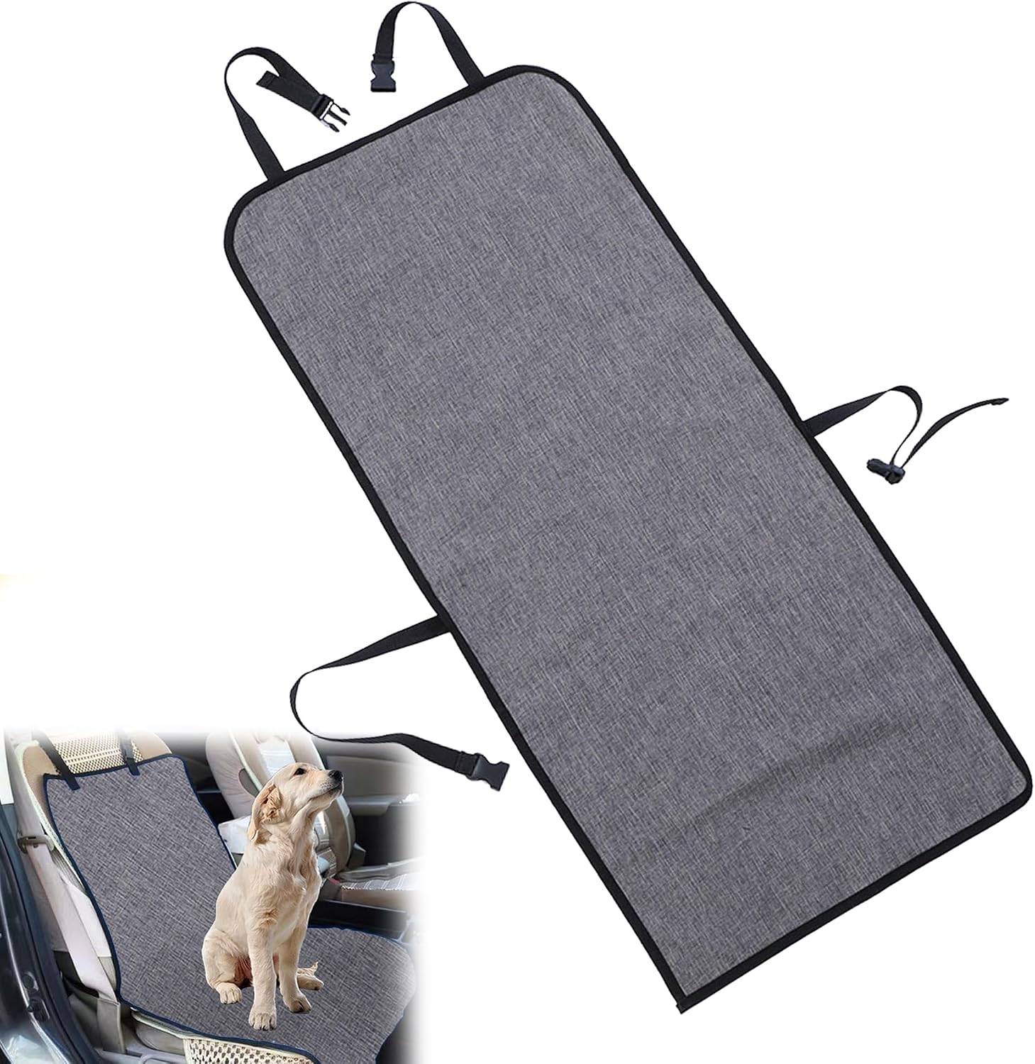 Autositzbezug Für Hunde, Wasserdicht Und Kratzfest, Vordersitzbezug Für Hunde, Autositzschutz Für Haustiere (109 X 49 Cm, Grau)