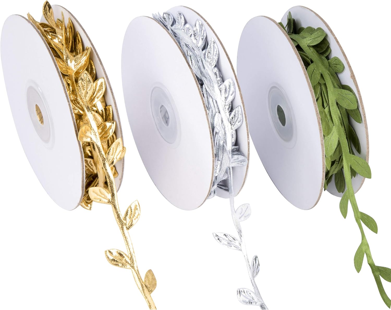 Künstliche Ranken, Bänder, Pflanzen, Künstliche Bänder, Blätter, Girlanden, Bänder Für Diy-bastelarbeiten Und Party-, Hochzeits-, Haus- Und Gartendekoration, 3 Rollen (gold/silber/grün)