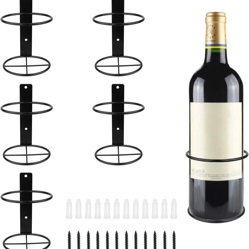 Set Mit 5 Vintage-wandregalen Aus Eisen, Einzeln Aufhängbar, Weinflaschenregal, Weinflaschenhalter, Flaschenhalter Für Bar, Kneipe, Heimdekoration
