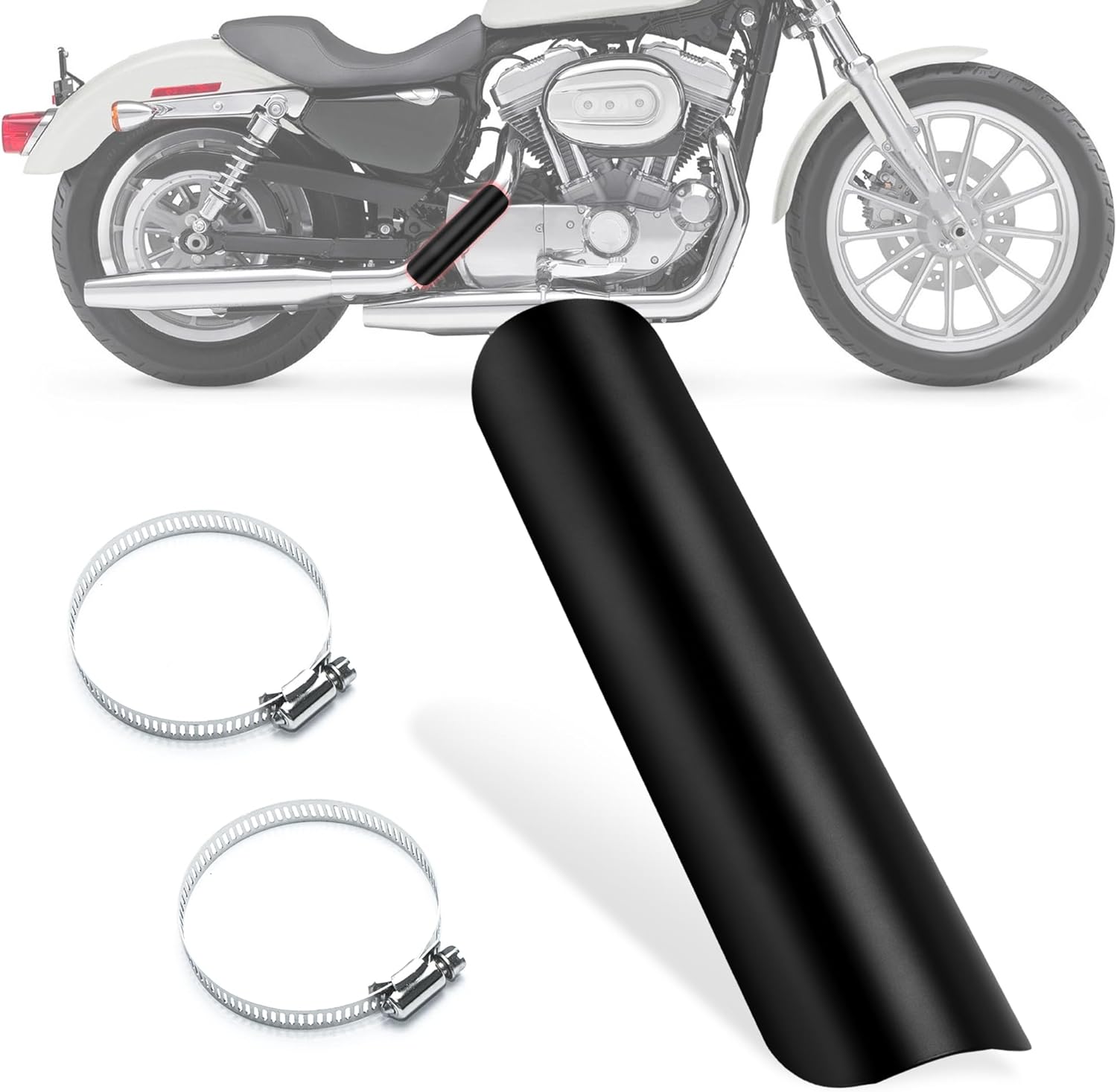 Motorrad-hitzeschutz, Universeller Motorrad-hitzeschutz Aus Metall Für Den Auspuff Mit Edelstahlbefestigungen Für Die Meisten Motocross-motorräder, Schwarz, 1 Stück