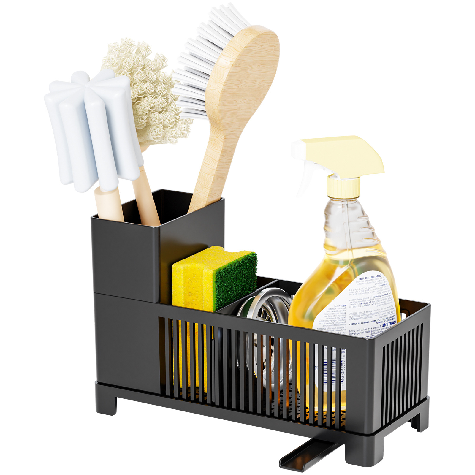 Spülbecken-schwammhalter, Schwammorganizer, Kunststoff-spülbecken-organizer Mit Automatischer Abtropfschale Für Küchenutensilien Wie Schwämme, Bürsten Und Seifenschalen