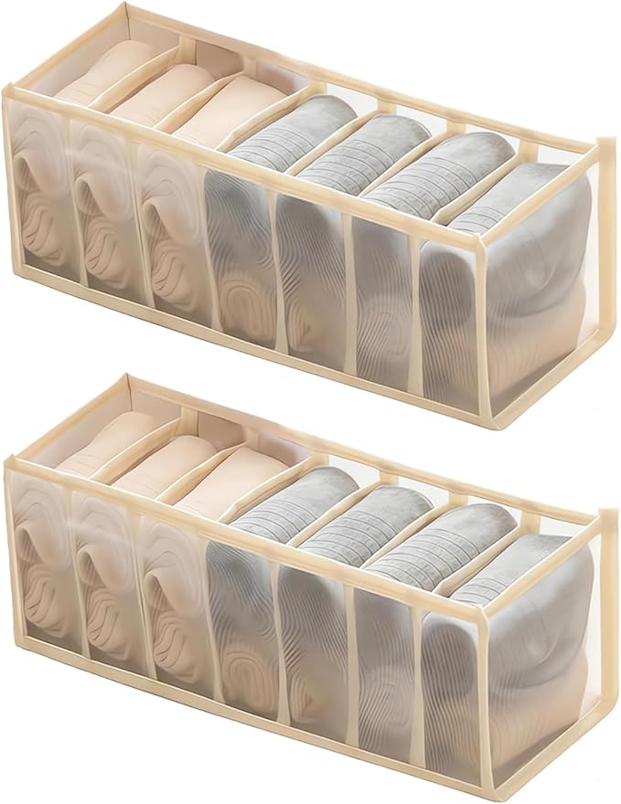 Faltbarer Schubladenorganizer, Aufbewahrungsbox Für Kleidung, Zusammenklappbare Aufbewahrungsbox, Schubladenorganizer Für Socken, Unterwäsche, Slips (2 Stück)