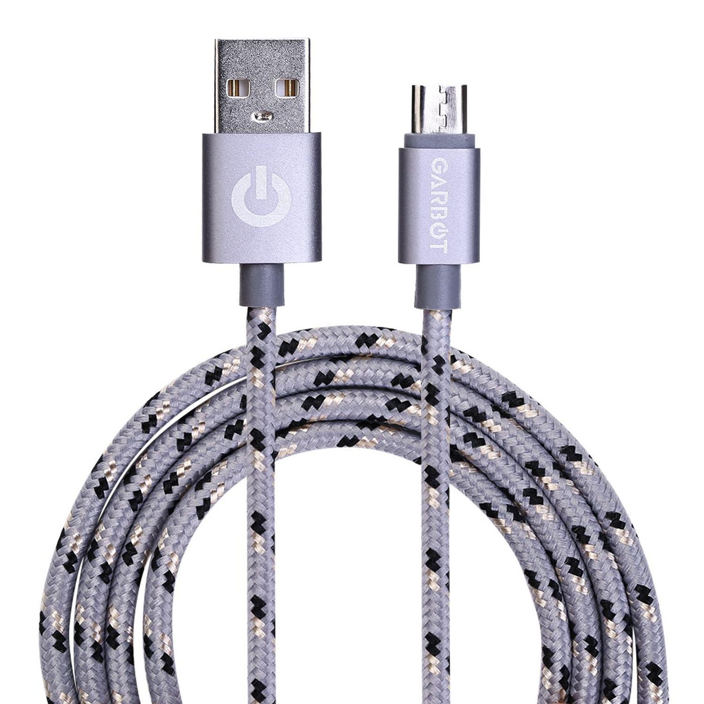 Micro-usb-kabel 1 M, Geflochten, Silber, Garbot Grab&go, C-05-10195