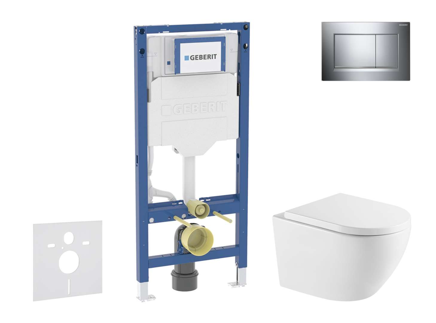 Geberit Duofix - Set Vorwandelement, Oudee Wc Und Softclose-sitz, Sigma20-betätigungsplatte, Chrom Sani11ca1168