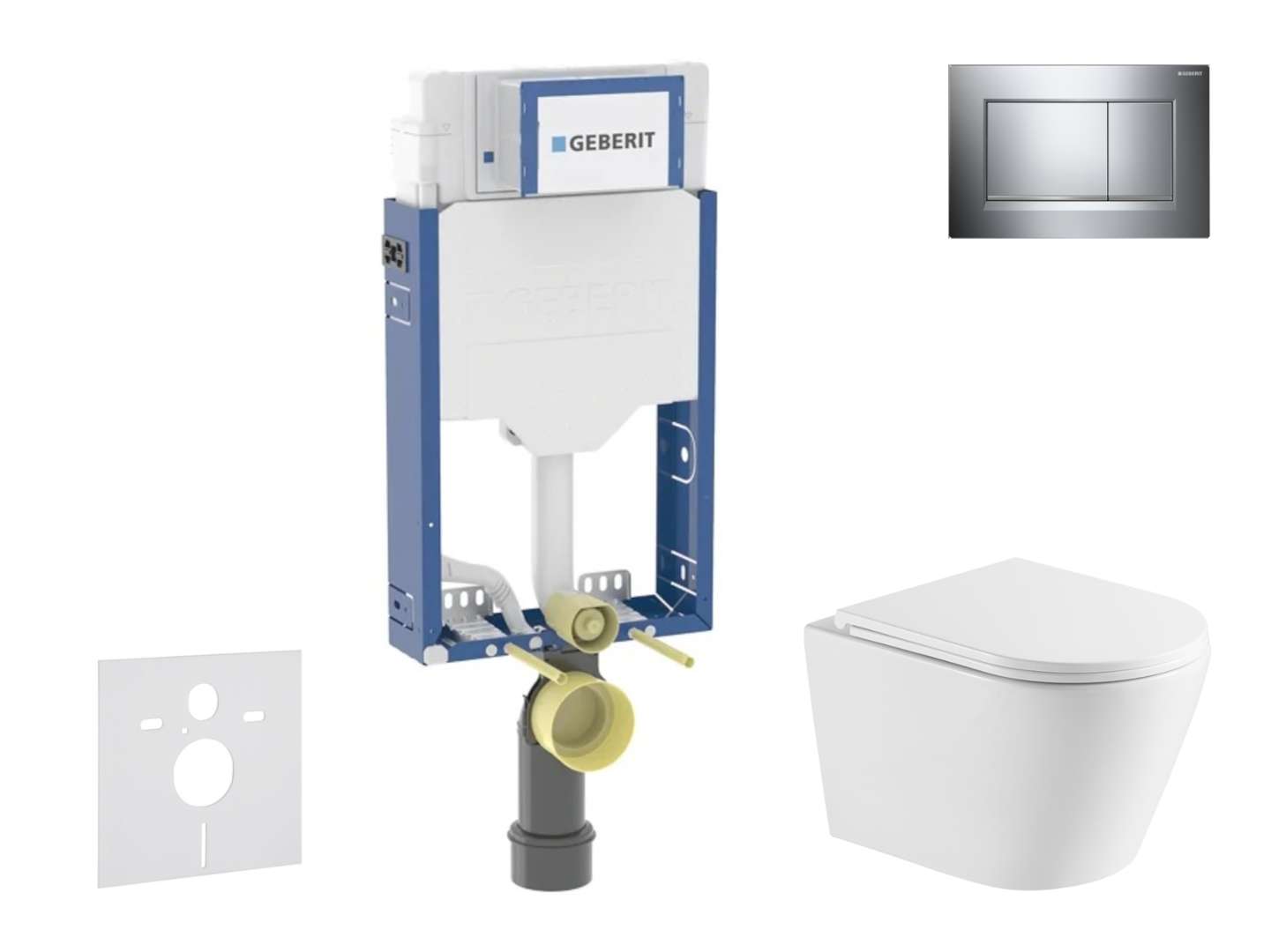 Geberit Kombifix - Set Vorwandelement, Nefia-wc Und Softclose-sitz, Sigma20 Drückerplatte, Chrom Sani15ca1141