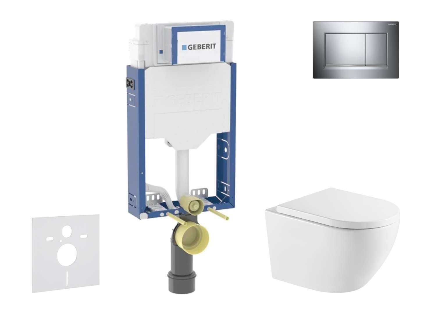 Geberit Kombifix - Set Vorwandelement, Oudee Wc Und Softclose-sitz, Sigma20-betätigungsplatte, Chrom Sani15ca1145