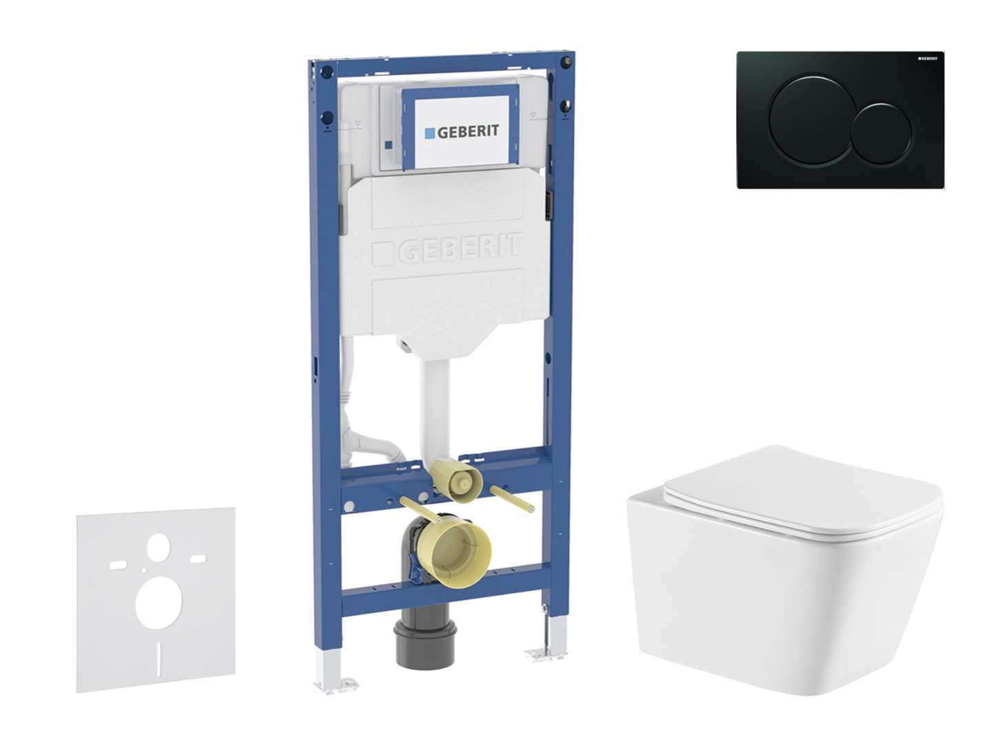 Geberit Duofix - Set Vorwandelement, Wc Arkas I Mit Softclose-sitz Und Sigma01-betätigungsplatte, Schwarz Sani11ca5185