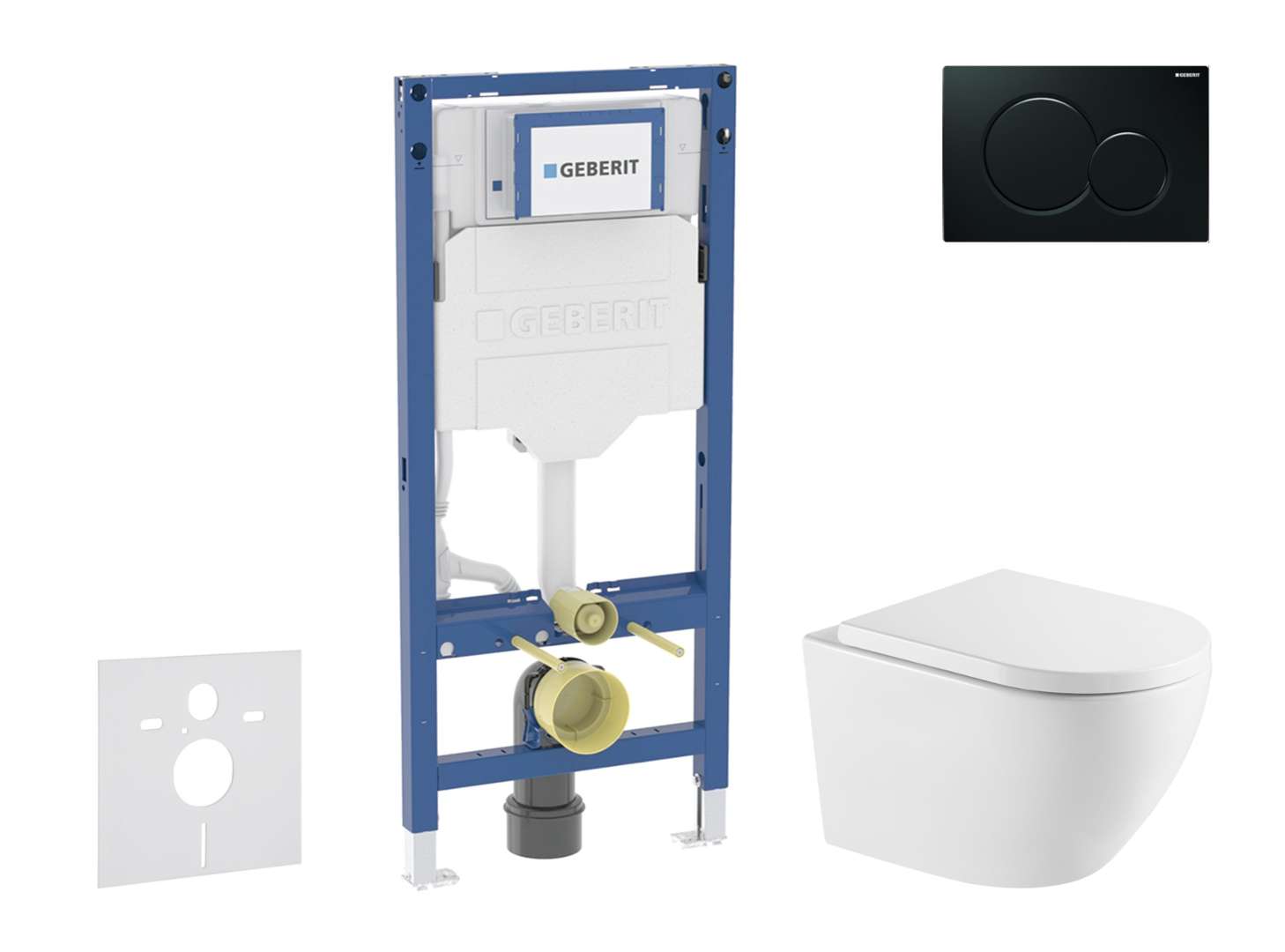 Geberit Duofix - Set Vorwandelement, Wc Oudee Mit Softclose-sitz Und Sigma01-betätigungsplatte, Schwarz Sani11ca5179
