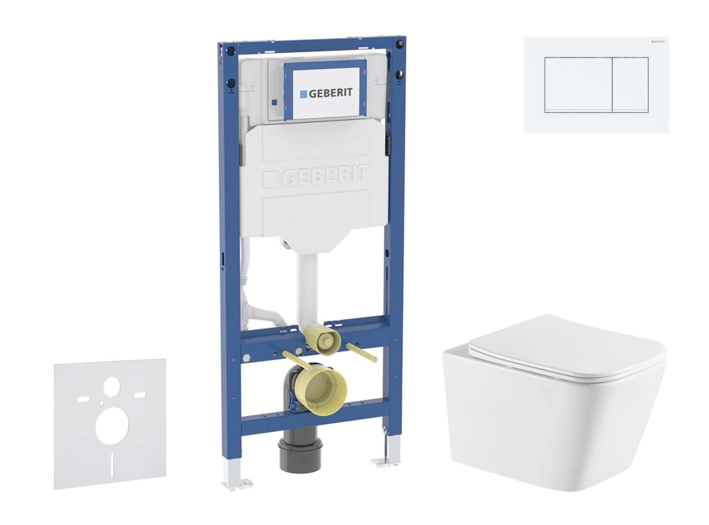 Geberit Duofix - Set Vorwandelement, Wcarkas I Und Softclose-sitz, Betätigungsplatte Sigma20, Weiß/weiß Matt Sani11ca31145