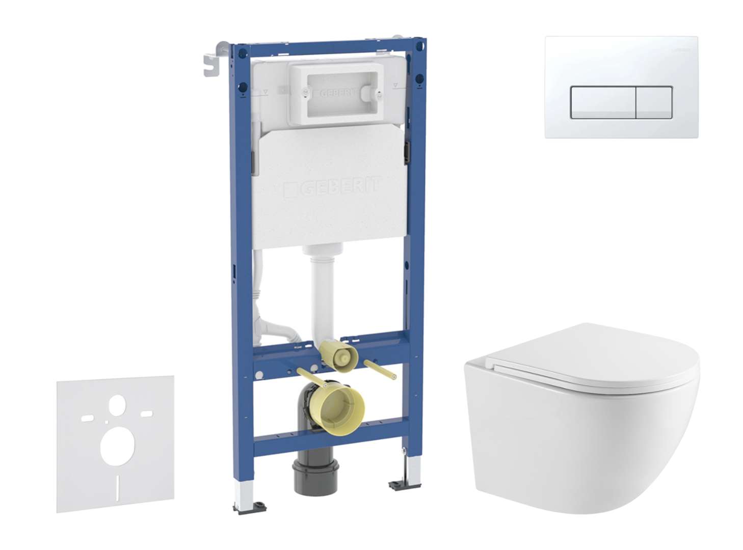 Geberit Duofix - Set Vorwandelement, Wc Oudee Mit Softclose-sitz Und Delta50-betätigungsplatte, Alpinweiß Sani11ca31103