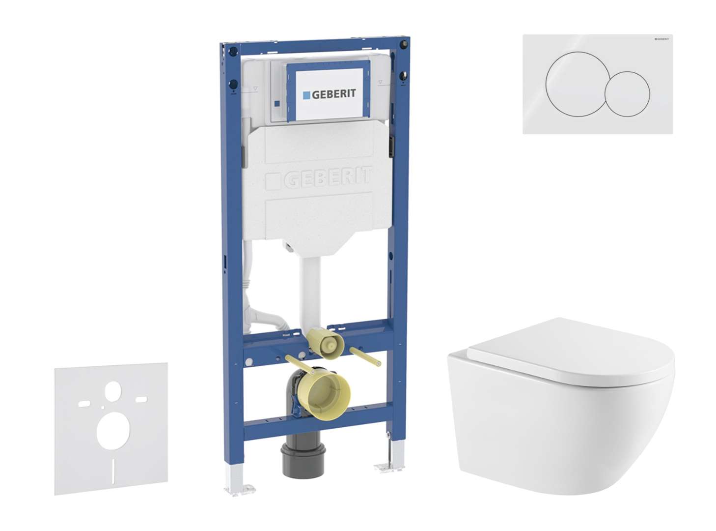 Geberit Duofix - Set Vorwandelement, Oudee-wc Mit Softclose-sitz Und Sigma01-betätigungsplatte, Alpinweiß Sani11ca31128