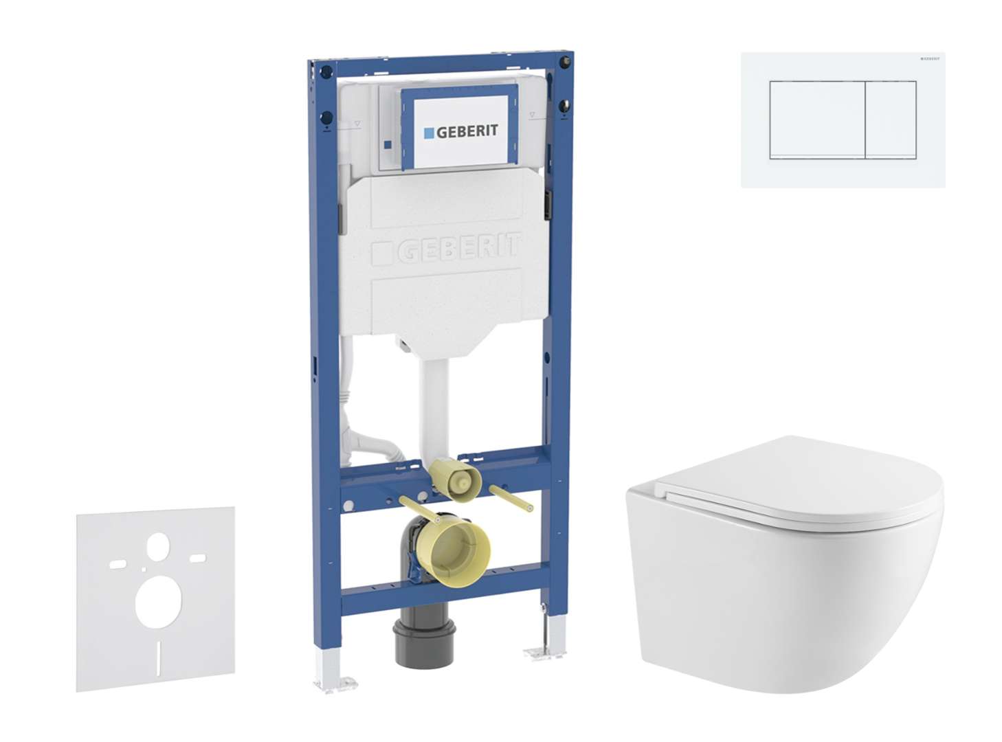 Geberit Duofix - Set Vorwandelement, Wc Oudee Und Softclose-sitz, Betätigungsplatte Sigma20, Weiß/weiß Matt Sani11ca31101