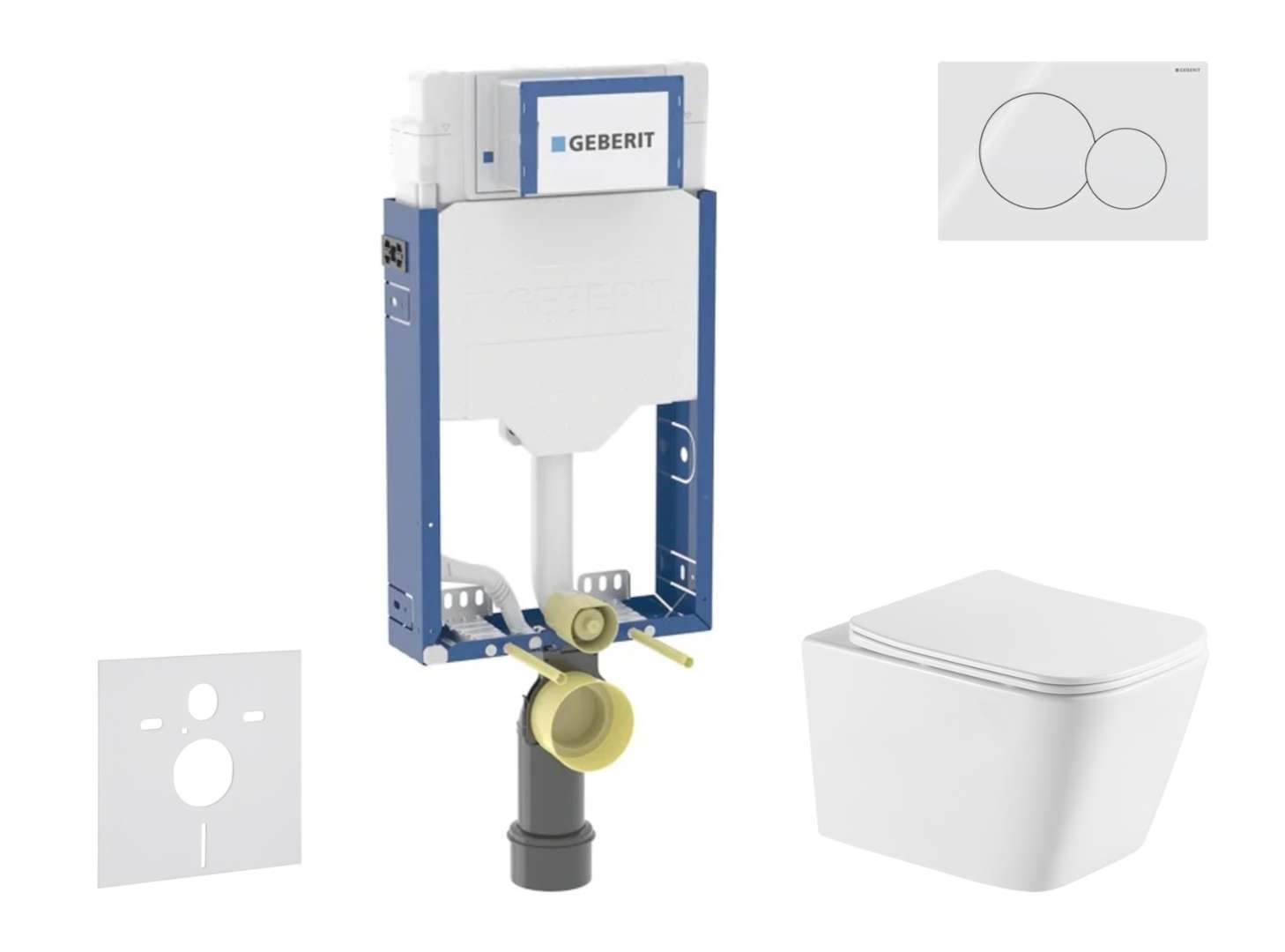 Geberit Kombifix - Set Vorwandelement, Arkas I-wc Mit Softclose-sitz Und Sigma01-betätigungsplatte, Alpinweiß Sani15ca3164