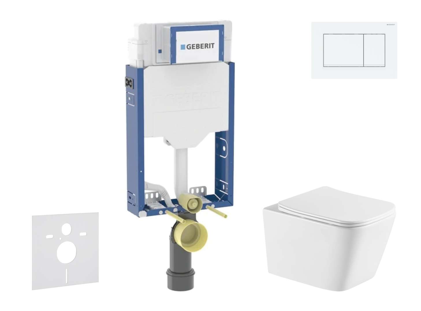 Geberit Kombifix - Set Vorwandelement, Wcarkas I Und Softclose-sitz, Betätigungsplatte Sigma20, Weiß/weiß Matt Sani15ca3169