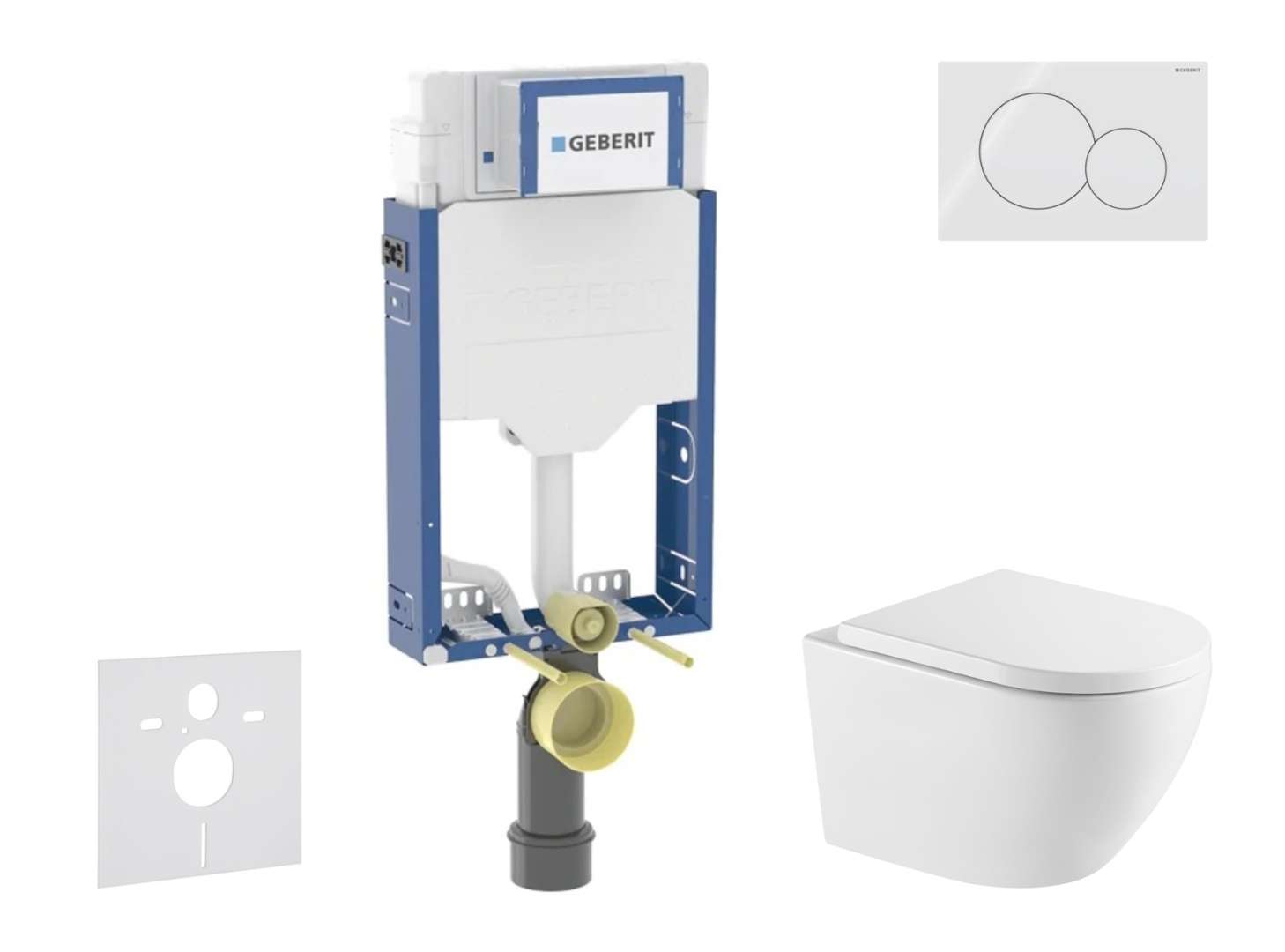 Geberit Kombifix - Set Vorwandelement, Oudee-wc Mit Softclose-sitz Und Sigma01-betätigungsplatte, Alpinweiß Sani15ca3158
