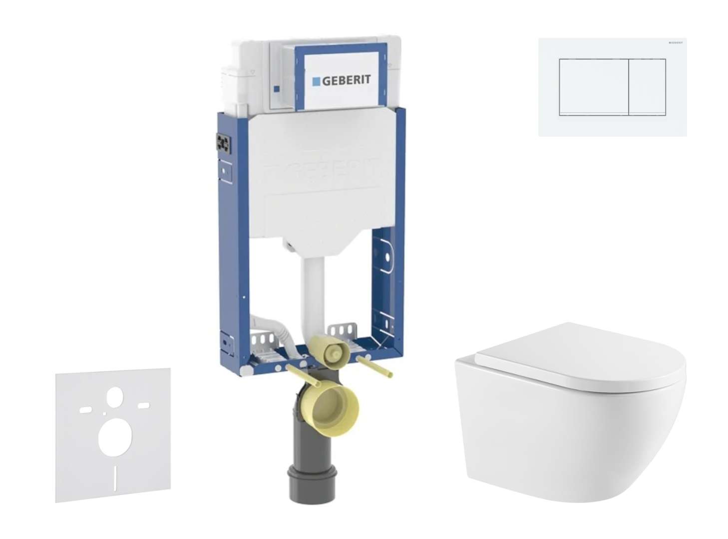 Geberit Kombifix - Set Vorwandelement, Wc Oudee Und Softclose-sitz, Betätigungsplatte Sigma20, Weiß/weiß Matt Sani15ca3162