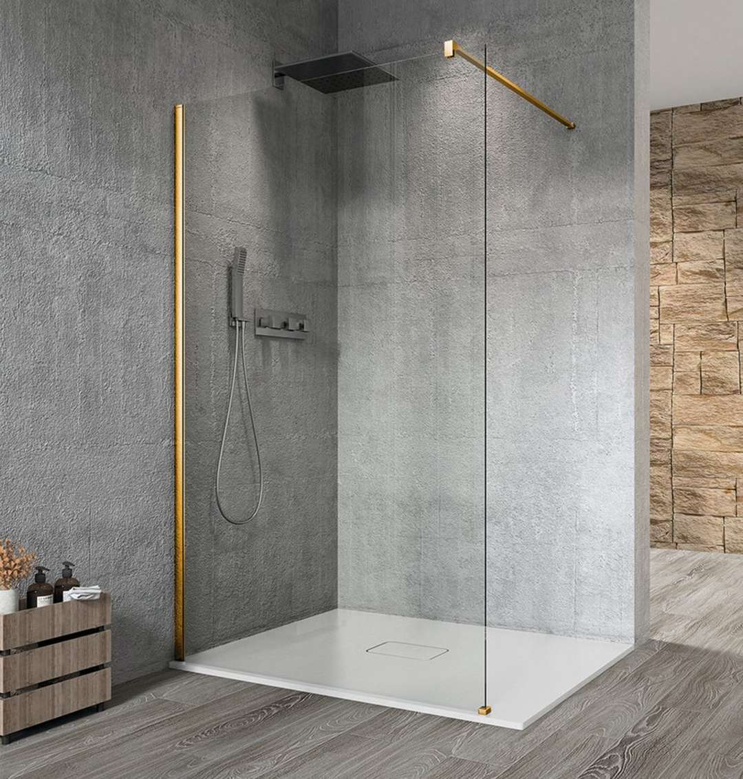 Gelco Vario - Duschtrennwand Walk-in, 70x200 Cm, Coated Glass, Mattgold/klarglas Gx1270-01