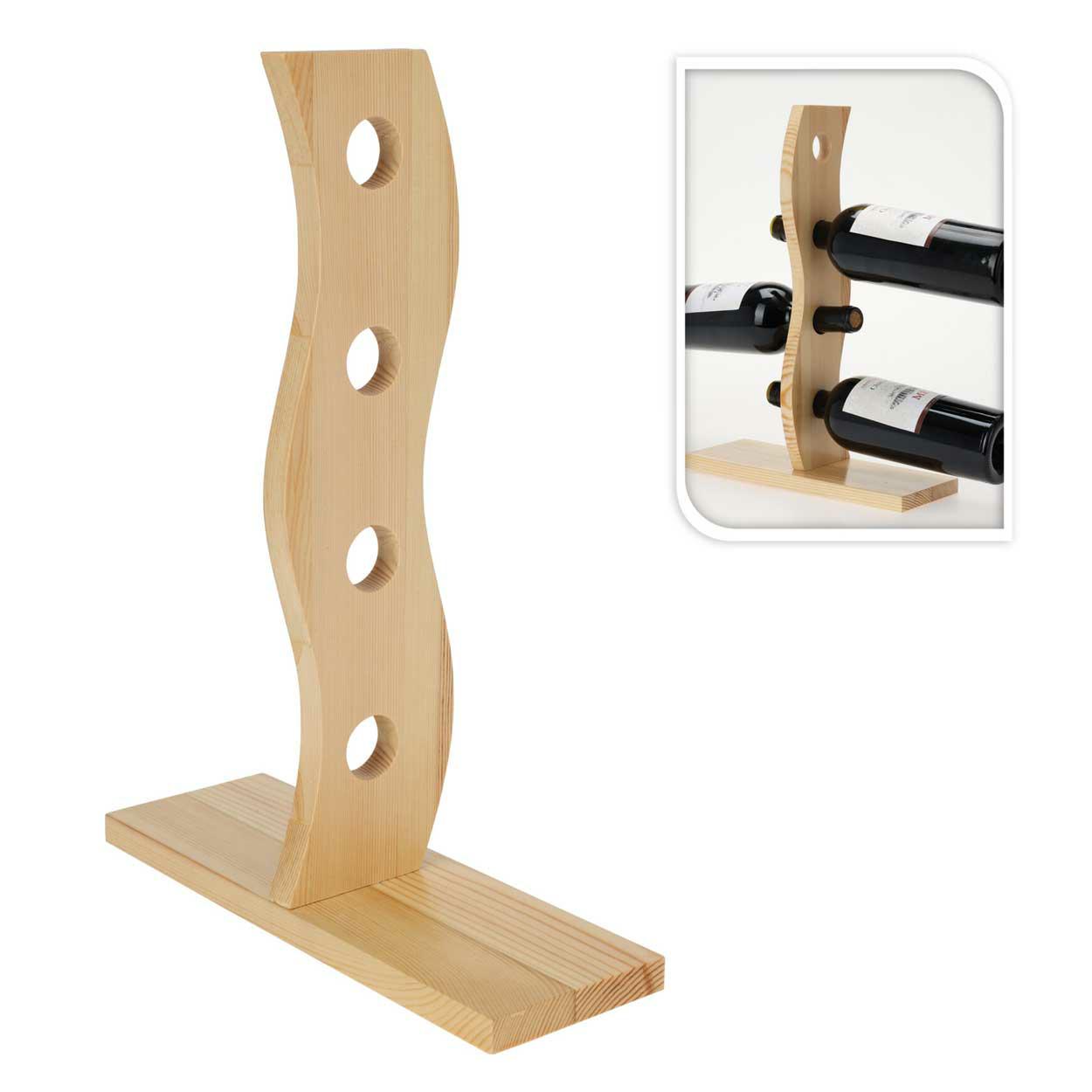 Weinregal Aus Holz Für 4 Flaschen
