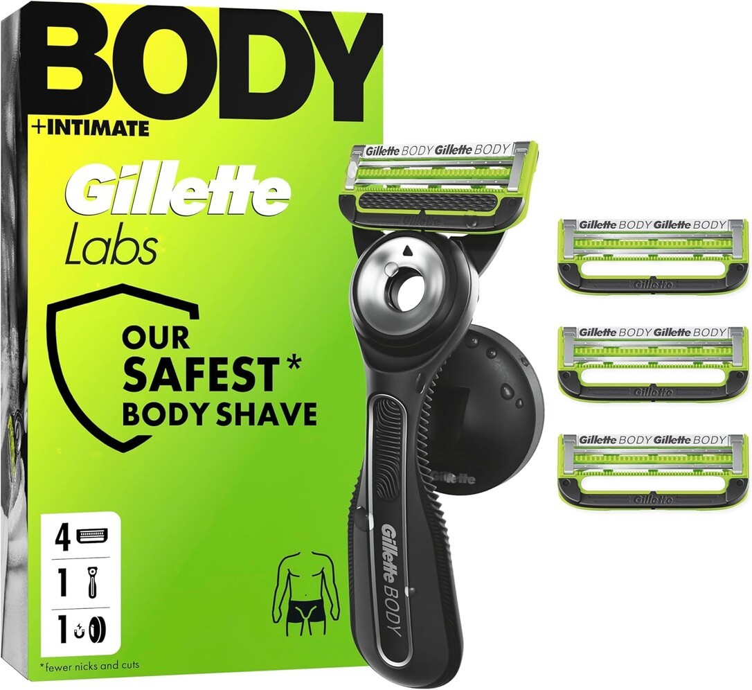 Gillettelabs Body + Intimate Rasierer Für Männer Mit Magnetischer Duschhalterung