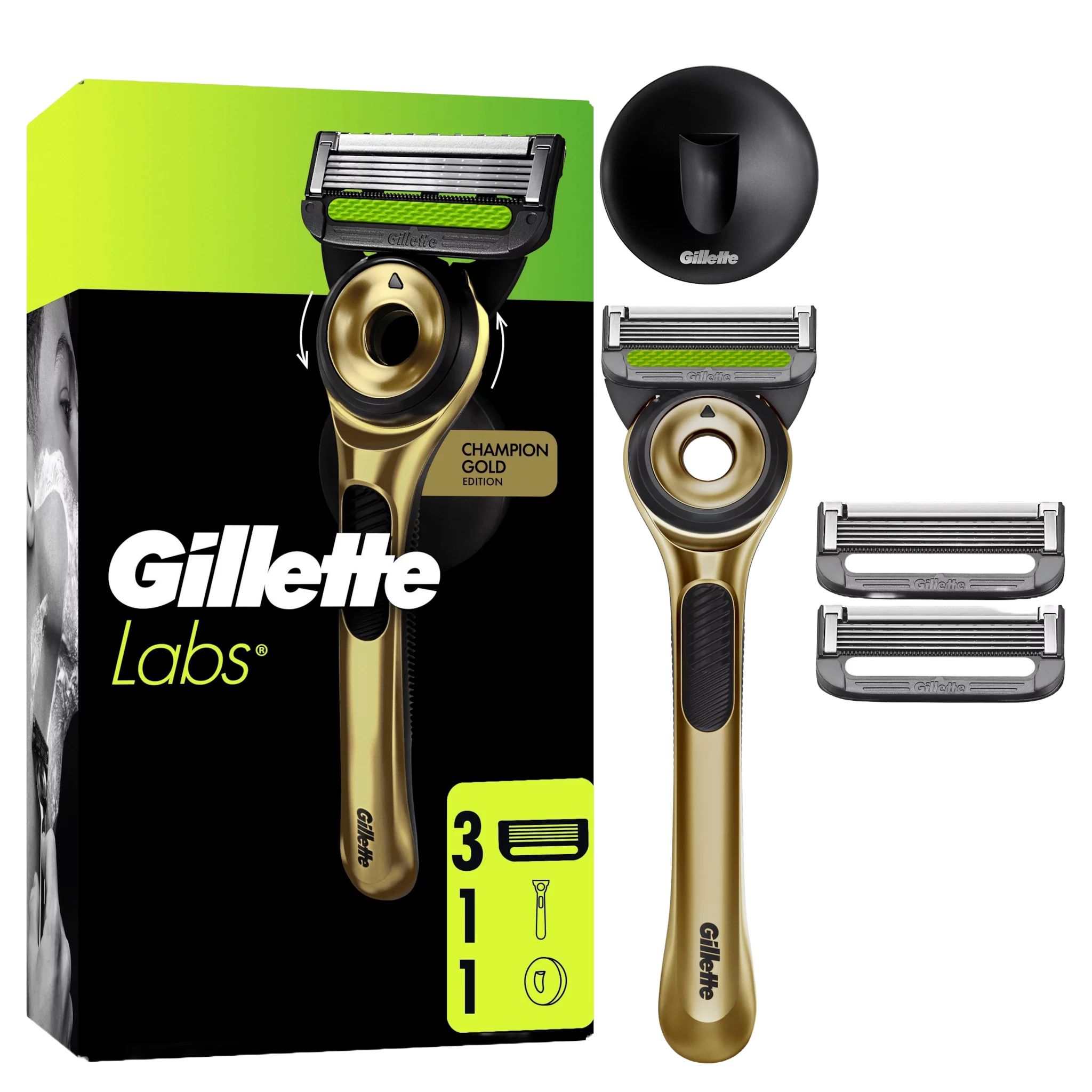 Gillette Labs Gold Systemklingen 3er + Handstück Online Versandvariante Rasierklingen+handstück