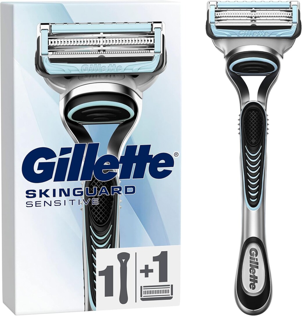 Gillette Skinguard Sensitive Nassrasierer Herren, Rasierer + 1 Rasierklinge