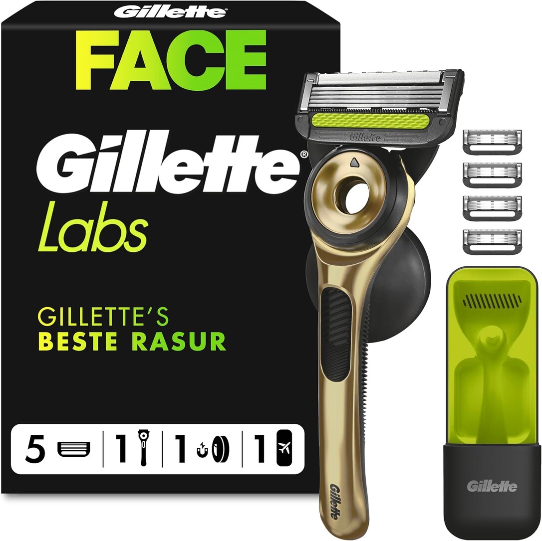 Gillette Labs Gold Systemklingen 5er + Handstück Ersatzklingen