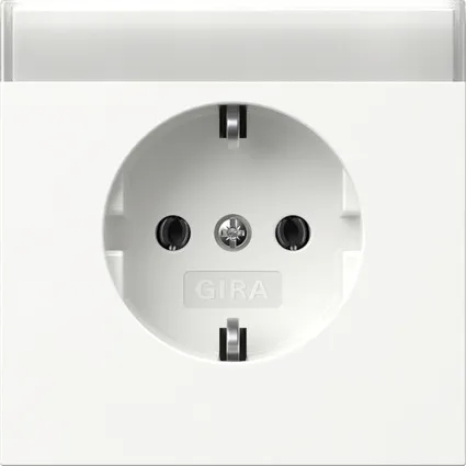 Gira Schuko-steckd. Bsf Flächenschalter Reinweiß [445770], 4457 70