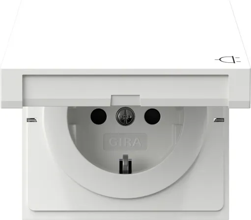 Gira Schuko-steckd. Kd + Sp Flächenschalter Reinweiß [441470], 4414 70