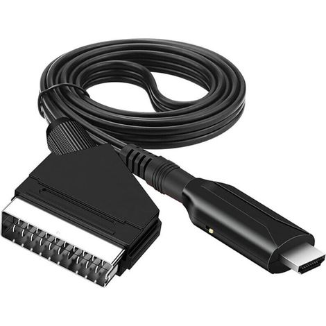 – Scart-zu-hdmi-1080p-konverter – 1 M Kabel Mit Vergoldeten Anschlüssen – Für Fernseher, Konsolen Und Set-top-boxen – Plug & Play