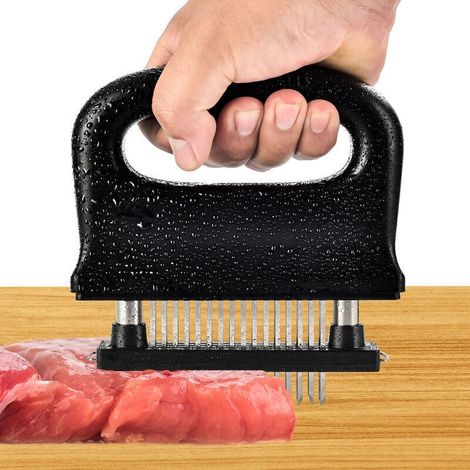 Fleischzartmacher Mit Reinigungsbürste Und 48 Ultrascharfen Edelstahlklingen, Kochwerkzeug Zum Zartmachen Von Rind-/schweine-/hähnchensteaks