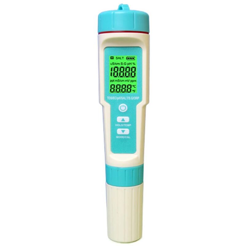 Wasserdichtes 7-in-1-ph-meter – Misst Ph-wert, Salzgehalt, Tds, Orp – Wasserqualitätstester Für Aquakultur Und Schwimmbäder