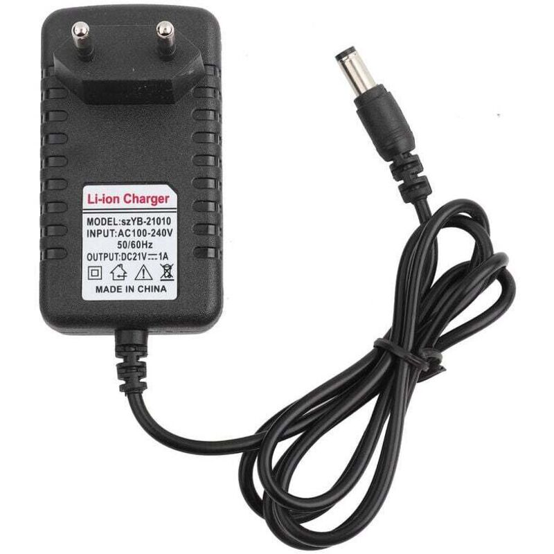 100–240 V, 50/60 Hz, 21 V, 1 A Lithium-ladegerät – Dicker Kupferkern – Überspannungs- Und Kurzschlussschutz – Eu-stecker