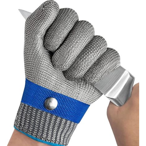 Schnittfeste Handschuhe, Schutzklasse 5 – Küchenschutz Zum Schneiden Von Fleisch Und Fisch – Hergestellt Aus Polyethylen Und Edelstahl – Maschinenwaschbar
