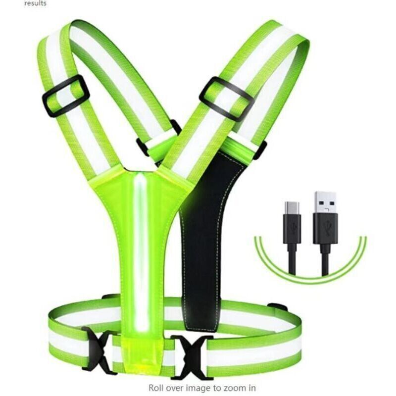 Reflektierende Led-weste, Laufbekleidung, Gut Sichtbare Reflektierende Laufbekleidung. Reflektierende Laufweste, Wiederaufladbare Leuchtweste Zum Gehen, Laufen Usw.