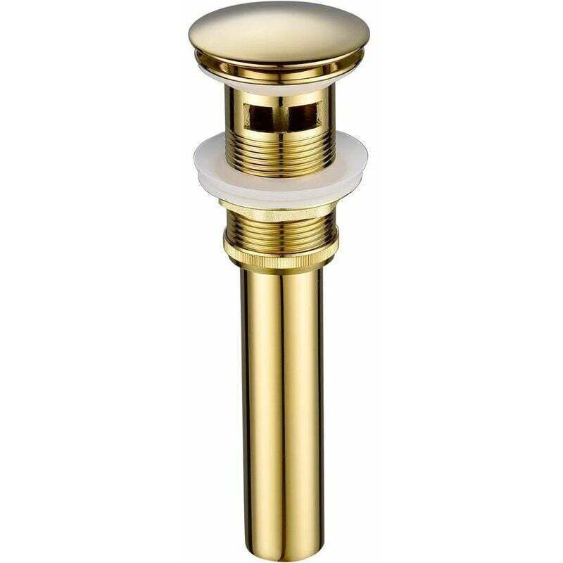 Vergoldeter Spülbeckenablauf Mit Überlauf, Ausziehbarer Ablauf, Gold-titan,